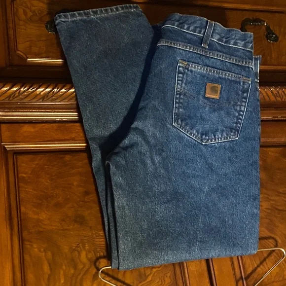 Carhartt Men’s Relaxed Fit Blue Denim Jeans 38 x 31 - Picture 1 of 7